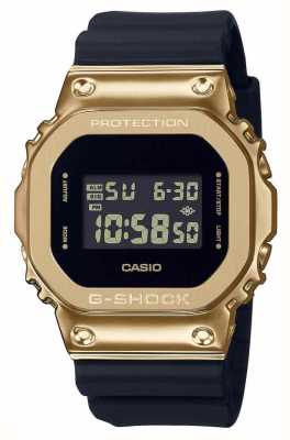 Casio 男士金表壳黑色表带手表 GM-5600G-9ER