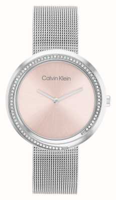 Calvin Klein 女装 |粉色表盘|不锈钢网眼手链 25200149