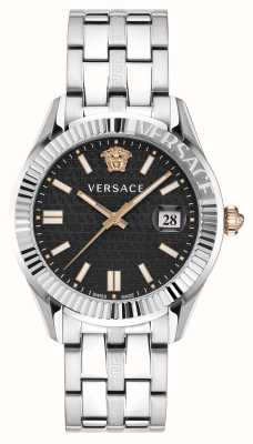 Versace 希腊时间 |黑色表盘|不锈钢手链 VE3K00322