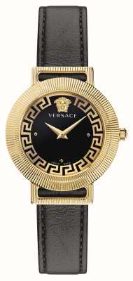 Versace 希腊时尚 |黑色表盘|黑色皮革表带 VE3D00322