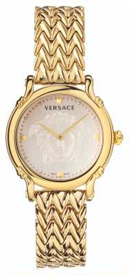 Versace 安全别针 |象牙表盘|金色 pvd 精钢手链 VEPN00520