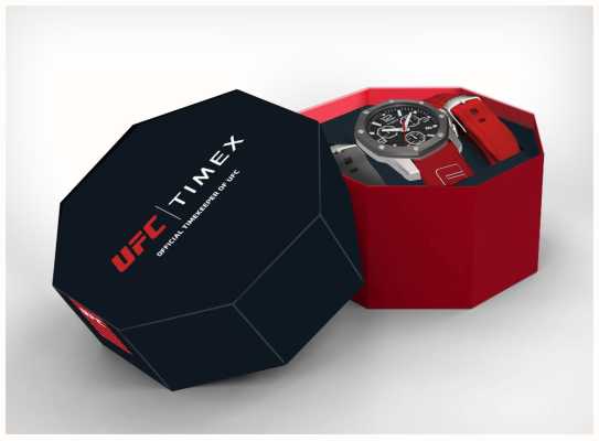 Timex X ufc icon计时码表礼物套装黑色表盘/红色硅胶 TWG047400