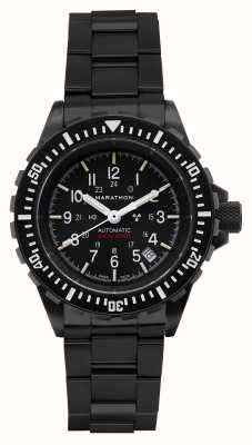 Marathon 无烟煤色大型潜水自动腕表 (gsar) |黑色不锈钢手链 WW194006BK-0109