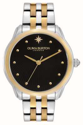 Olivia Burton 永恒经典 星光璀璨 |黑色表盘 |两色不锈钢手链 24000049