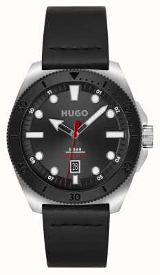 HUGO 男士 #visit |黑色表盘|黑色皮革表带 1530301