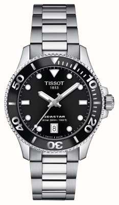 Tissot 海星 1000 36 毫米 |黑色表盘 |不锈钢手链 T1202101105100