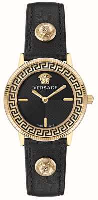 Versace V-tribute（36毫米）黑色表盘/黑色皮革 VE2P00222