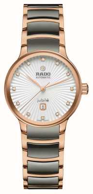 RADO Centrix 钻石自动腕表（30.5 毫米）白色表盘/灰色高科技陶瓷和 pvd 不锈钢 R30019742
