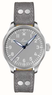 Laco 奥格斯堡格劳自动腕表（39毫米）灰色表盘/灰色皮革表带 862161