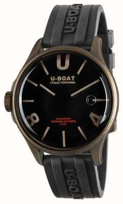 U-Boat 暗月青铜 pvd（44 毫米）黑色曲线表盘/黑色硫化橡胶表带 9548