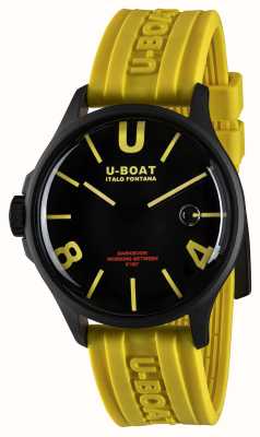 U-Boat 暗月 pvd（44 毫米）黑黄曲线表盘 / 黄色硅胶表带 9522