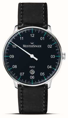 MeisterSinger Neo plus (40mm) 黑色表盘 黑色皮表带 NE402T