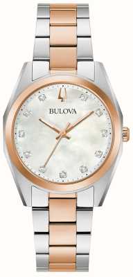 Bulova 女士经典测量员珍珠母贝表盘/双色不锈钢表链 98P207