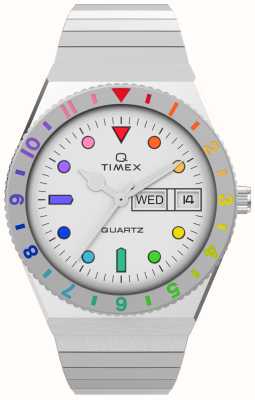 Timex 女款q彩虹白表盘/精钢表链 TW2V66000