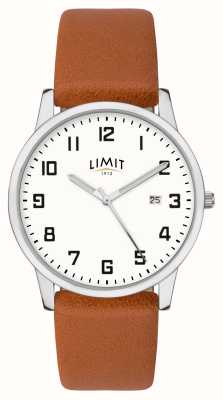 Limit 男士手表 |银色表壳和 PU 表带，银白色表盘 5778