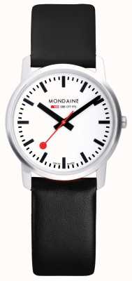 Mondaine 男士简约优雅黑色皮革手表 41 毫米表壳 A638.30350.11SBO