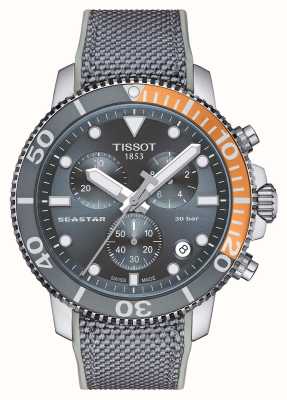 Tissot Seastar 1000 计时码表（45.5 毫米）灰色表盘/灰色织物硅胶表带 T1204171708101