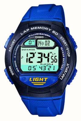 Casio 男士经典数字表盘/蓝色树脂表带 W-734-2AVEF