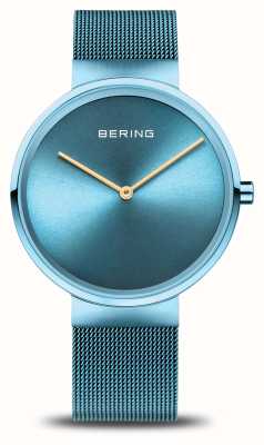 Bering 经典女式（39毫米）蓝色表盘/蓝色米兰表链 14539-388