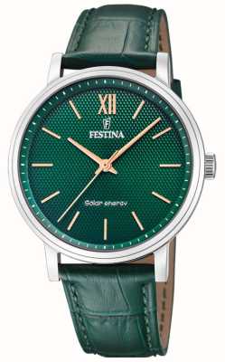 Festina 男士太阳能（41mm）绿色表盘/绿色皮表带 F20660/5
