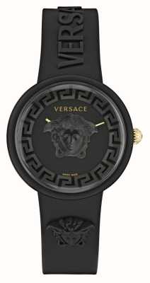 Versace Medusa Pop（39毫米）黑色表盘/黑色硅胶表带 VE6G00223