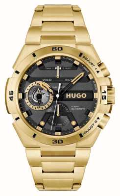 HUGO #wild（46毫米）黑色表盘/金色不锈钢表链 1530338