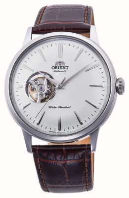 Orient Bambino 镂空机械腕表（40.5 毫米）白色表盘/棕色皮革 RA-AG0002S10B