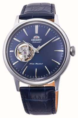 Orient Bambino 镂空机械腕表（40.5 毫米）蓝色表盘/蓝色皮革 RA-AG0005L10B