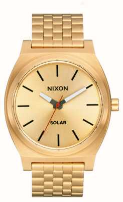 Nixon 太阳能报时器（40.5毫米）金质表盘/金色不锈钢表链 A1369-510-00