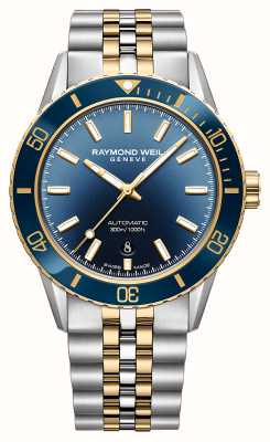 Raymond Weil 自由职业者潜水员（42.5毫米）蓝色表盘/双色不锈钢表链 2775-SP3-50051