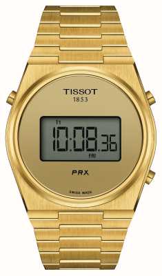 Tissot Prx digital（40毫米）数字表盘/金色不锈钢表链 T1374633302000