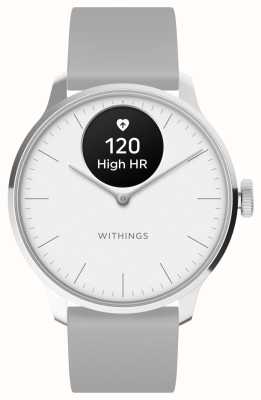 Withings Scanwatch Light - 混合智能手表（37 毫米）白色表盘/灰色高级运动表带 HWA11-MODEL 3-ALL-INT