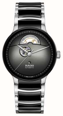 RADO Centrix 自动镂空腕表（39.5 毫米）黑色表盘/黑色高科技陶瓷和不锈钢 R30012152