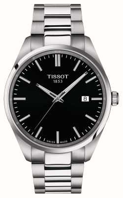 Tissot 男士 PR 100（40 毫米）黑色表盘/不锈钢表链 T1504101105100