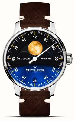 MeisterSinger Stratoscope（43毫米）蓝色表盘/棕色皮表带 ST982G - SVSL02