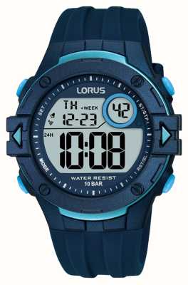 Lorus 数字多功能100m（40mm）数字表盘/深蓝色硅胶 R2325PX9