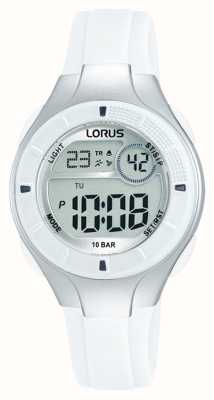 Lorus 儿童数字多功能100m（31mm）数字表盘/白色pu表带 R2349PX9