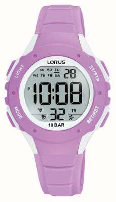 Lorus 数字多功能100m（32mm）数字表盘/浅紫色硅胶 R2369PX9