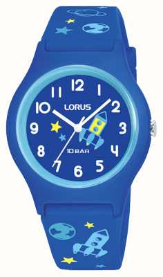 Lorus 儿童外太空100m（34mm）蓝色表盘/蓝色硅胶 RRX45HX9