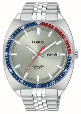 Lorus 运动型自动星期/日期 100m（43mm）银色太阳纹表盘/不锈钢 RL447BX9