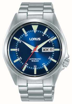 Lorus 运动自动日期/日期 100m（42mm）蓝色太阳纹表盘 / 不锈钢 RL419BX9