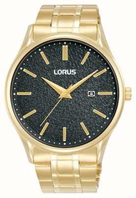 Lorus 经典日期显示（42毫米）黑色表盘/金色PVD不锈钢 RH934QX9