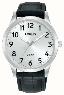 Lorus 经典石英（40毫米）白色太阳纹表盘/黑色皮革 RRX07JX9
