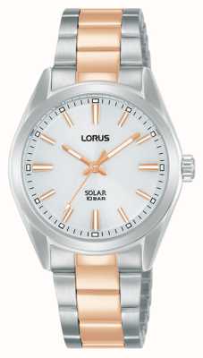 Lorus 运动型太阳能 100m（31mm）白色太阳纹表盘/双色不锈钢 RY505AX9