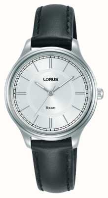Lorus 经典石英（32毫米）白色太阳纹表盘/黑色皮革 RG211VX9