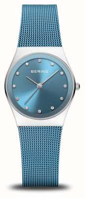 Bering 女士经典款（27毫米）蓝色表盘/蓝色不锈钢网状表链 12927-308