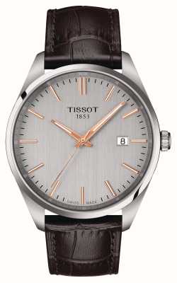 Tissot Pr 100（40毫米）银色表盘/棕色皮表带 T1504101603100