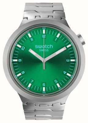 Swatch 大号大胆讽刺森林脸（47毫米）深绿色表盘/不锈钢 SB07S101G