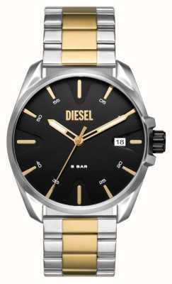 Diesel 男士ms9（44mm）黑色表盘/双色不锈钢表链 DZ2196