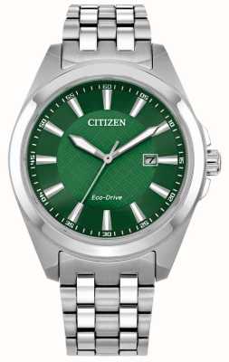 Citizen 男士生态驱动（41 毫米）绿色表盘/不锈钢表链 BM7530-50X